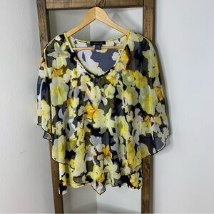 Adele & May Floral Chiffon Blouse Size L
